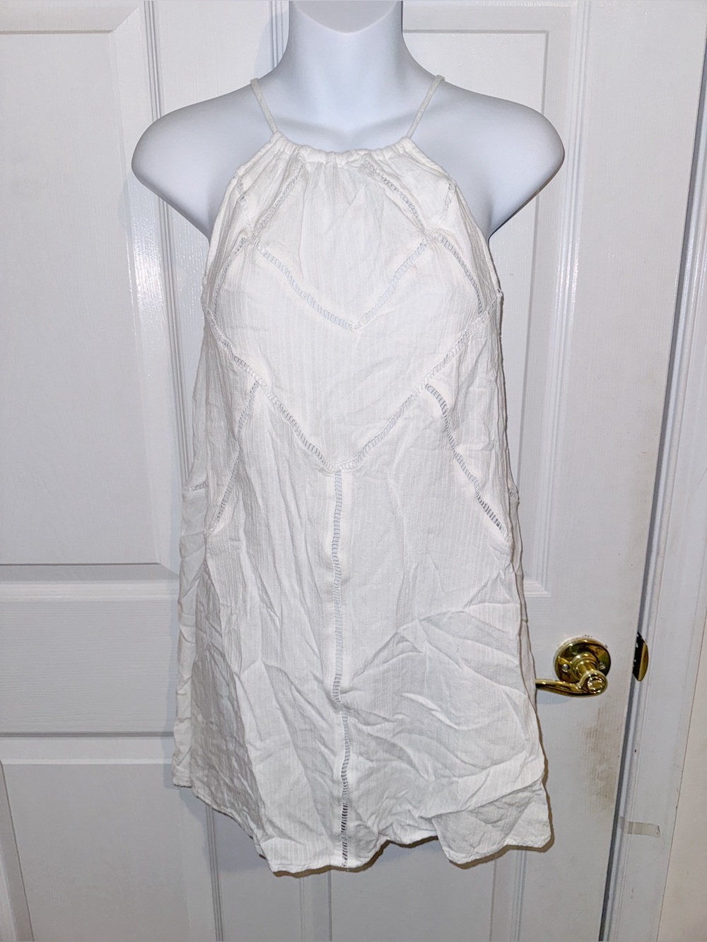 Knot Sisters halter white‎ flowy mini dress